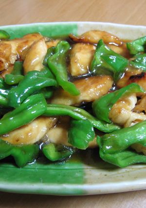 鶏肉ささみとピーマンの照り焼き風炒め物-レシピのメイン写真