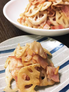 材料2つ!超簡単 蓮根とベーコンの炒め物-レシピのメイン写真