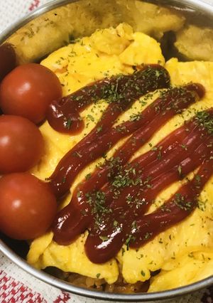 丼弁当●野菜ミックスであとのせオムライス-レシピのメイン写真