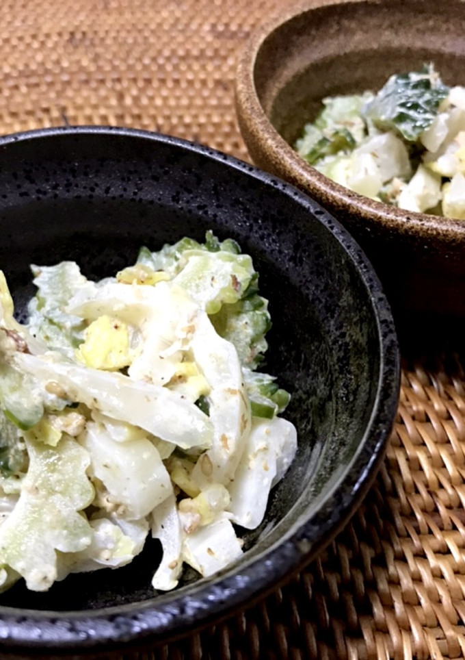 大量消費レシピ！ゴーヤと白菜のゴママヨ♪-レシピのメイン写真