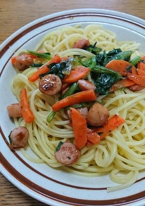 作り置きがない時に!寄せ集め和風パスタ!-レシピのメイン写真