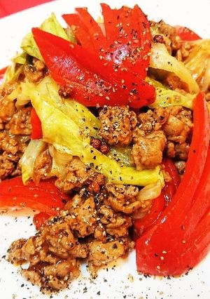 豚ひき肉で回鍋肉♪(キャベツ/パプリカ)-レシピのメイン写真