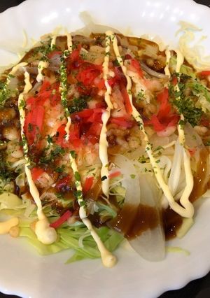 ひとりご飯＊ヘルシーなお好み焼き？！-レシピのメイン写真
