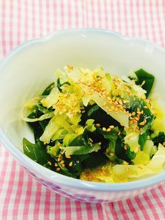 ワカメとキャベツの酢の物-レシピのメイン写真