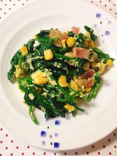 ほうれん草と卵の炒め物-レシピのメイン写真