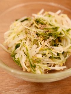 作り置き!水菜ともやしのナムル風おひたし-レシピのメイン写真