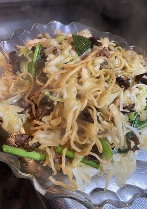 牛肉の挽肉キクラゲ醤油焼きそば-レシピのメイン写真