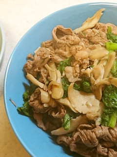 牛肉のわさび菜炒め-レシピのメイン写真