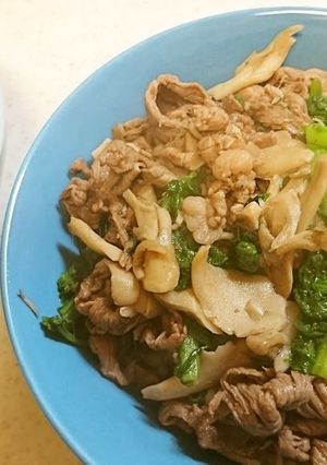 牛肉のわさび菜炒め-レシピのメイン写真