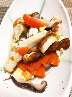 ちくわ、にんじん、生椎茸の卵とじ-レシピのメイン写真