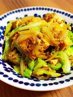 キャベツと厚揚げのカレー醤油炒め-レシピのメイン写真