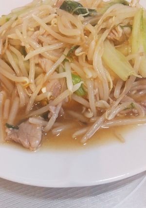 冷蔵庫の野菜とハムであんかけ♪節約時短-レシピのメイン写真