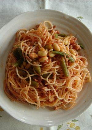 トマトジュースでお手軽パスタ-レシピのメイン写真
