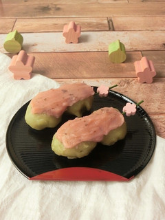 電子レンジ★抹茶の桜あん団子-レシピのメイン写真