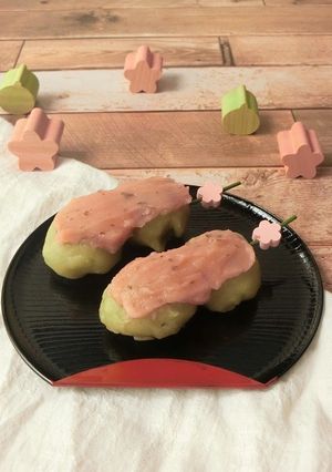 電子レンジ★抹茶の桜あん団子-レシピのメイン写真