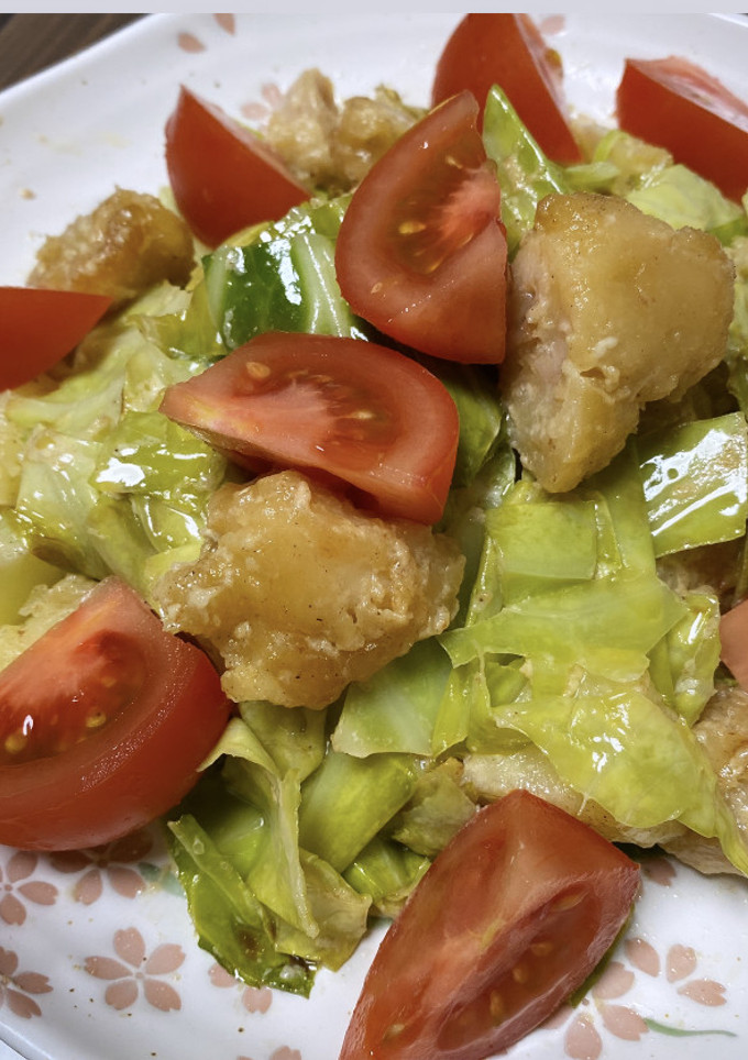 唐揚げと野菜のマヨソテー-レシピのメイン写真