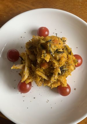 コンビニ食材で作るヘルシーかぼちゃサラダ-レシピのメイン写真