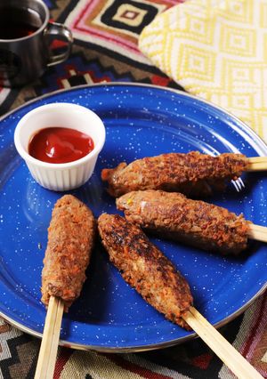 肉汁ジューシー！ひき肉のケバブ串-レシピのメイン写真