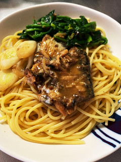 イワシの味噌煮×和風パスタ-レシピのメイン写真
