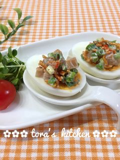 ゆで卵de簡単おつまみ☘️食べれば拉麺-レシピのメイン写真