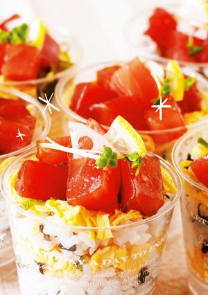 まぐろと加賀野菜のカップ寿司-レシピのメイン写真