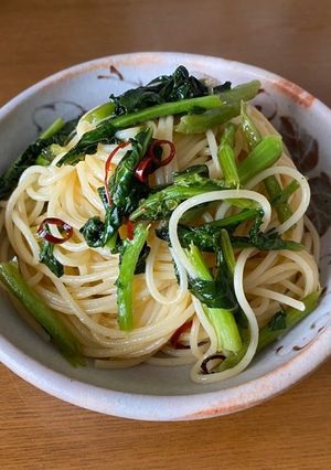 かき菜のペペロンチーノ-レシピのメイン写真