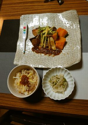 ヨウサマの減塩夕食ブリの梅味噌照り焼き⑨-レシピのメイン写真