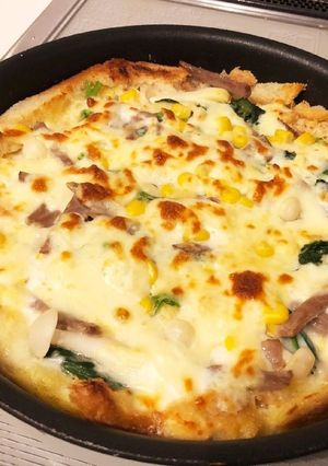 フライパンだけ♪食パンにバターでキッシュ-レシピのメイン写真