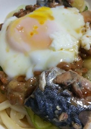 サバ缶納豆のぶっかけうどん-レシピのメイン写真