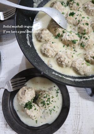 豆腐入りふわふわミートボールのクリーム煮-レシピのメイン写真