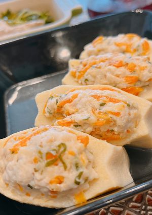 高野豆腐の彩り炊き〜鶏挽肉と野菜を詰めて-レシピのメイン写真