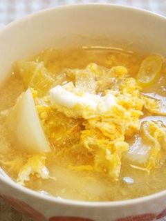 白菜と卵のお味噌汁♪ほっとする甘さ-レシピのメイン写真