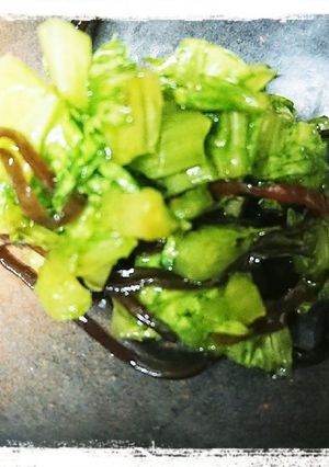 わさび菜の茎の塩昆布入り浅漬け-レシピのメイン写真