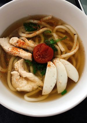 簡単美味しい★鶏むね肉★水晶鶏のうどん-レシピのメイン写真