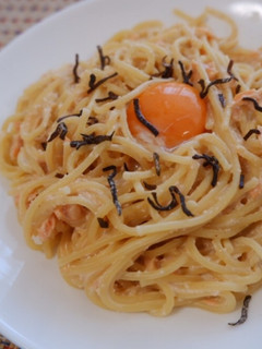 簡単!鮭と明太子のクリームパスタ-レシピのメイン写真