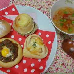 รูปของ こねてすぐ焼き！スピードパン☆