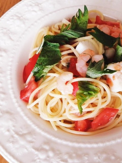 大葉香る❗トマトとシーフードのパスタ-レシピのメイン写真
