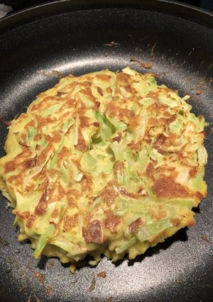 腸閉塞1ヶ月半　具なしお好み焼き-レシピのメイン写真