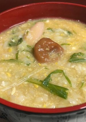 卵と水菜でかんたん雑炊-レシピのメイン写真