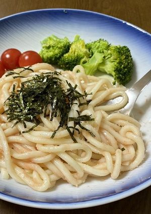 レンジで簡単★ランチに！パスタ風うどん-レシピのメイン写真