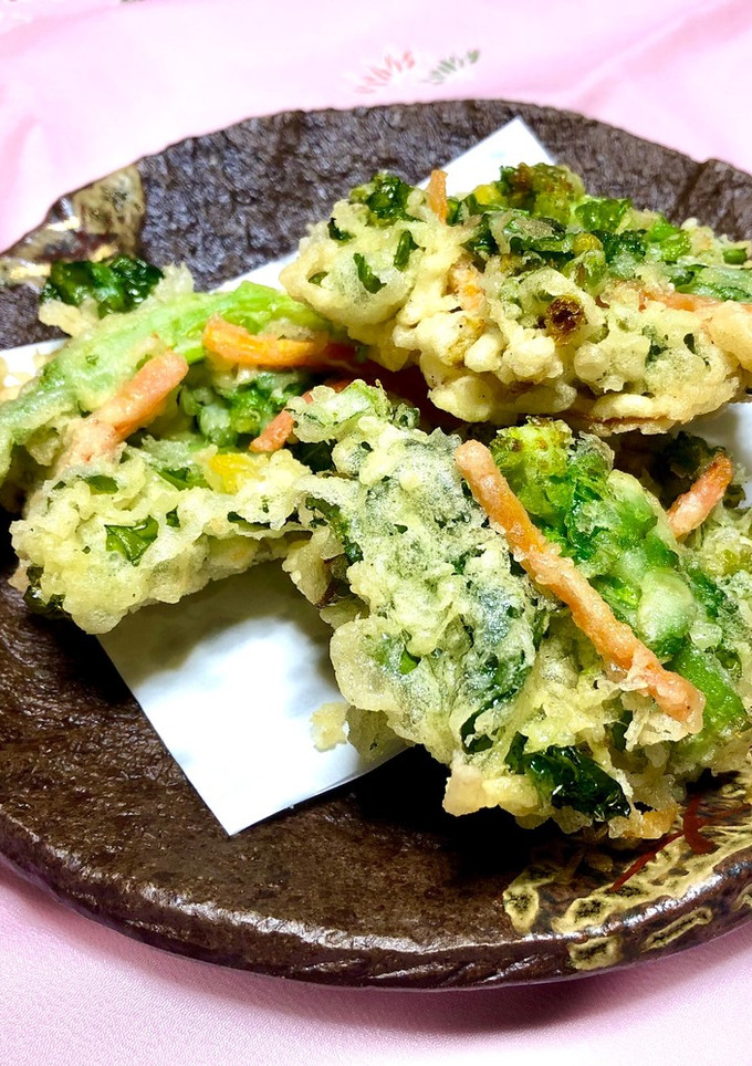 春＊菜の花と人参のかき揚げ-レシピのメイン写真