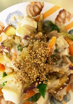全てレンジ豆腐春雨梅スタそぼろ炒め煮-レシピのメイン写真