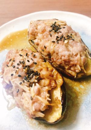 速攻☆こんもりひき肉のレンチンなす♡-レシピのメイン写真