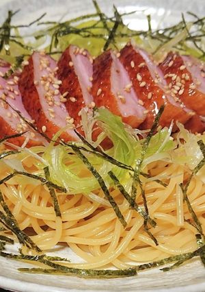 葱と鴨肉の和風パスタ-レシピのメイン写真