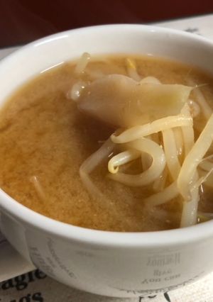 もやしの味噌汁　岩下の新生姜入り-レシピのメイン写真
