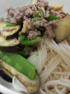 ひき肉と夏野菜のスタミナそうめん◎-レシピのメイン写真
