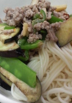ひき肉と夏野菜のスタミナそうめん◎-レシピのメイン写真