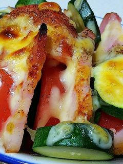 ズッキーニとトマトのチーズ重ね焼き-レシピのメイン写真