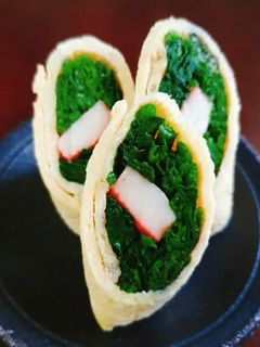 ほうれん草とカニかまの薄焼き卵巻き-レシピのメイン写真