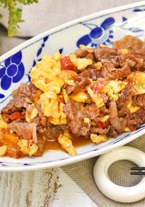牛肉とミニトマトの鮭節だし醤油炒め-レシピのメイン写真